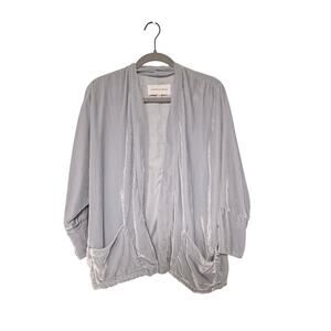 Velvet Light Grey Batwing Cardigan XS Soft Gorpcore Coquette Layering Lagenlook
